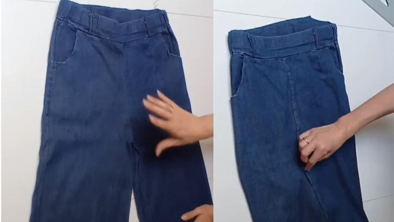 Jeans trasformato in gonna
