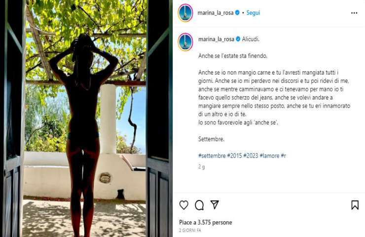 marina la rosa post instagram