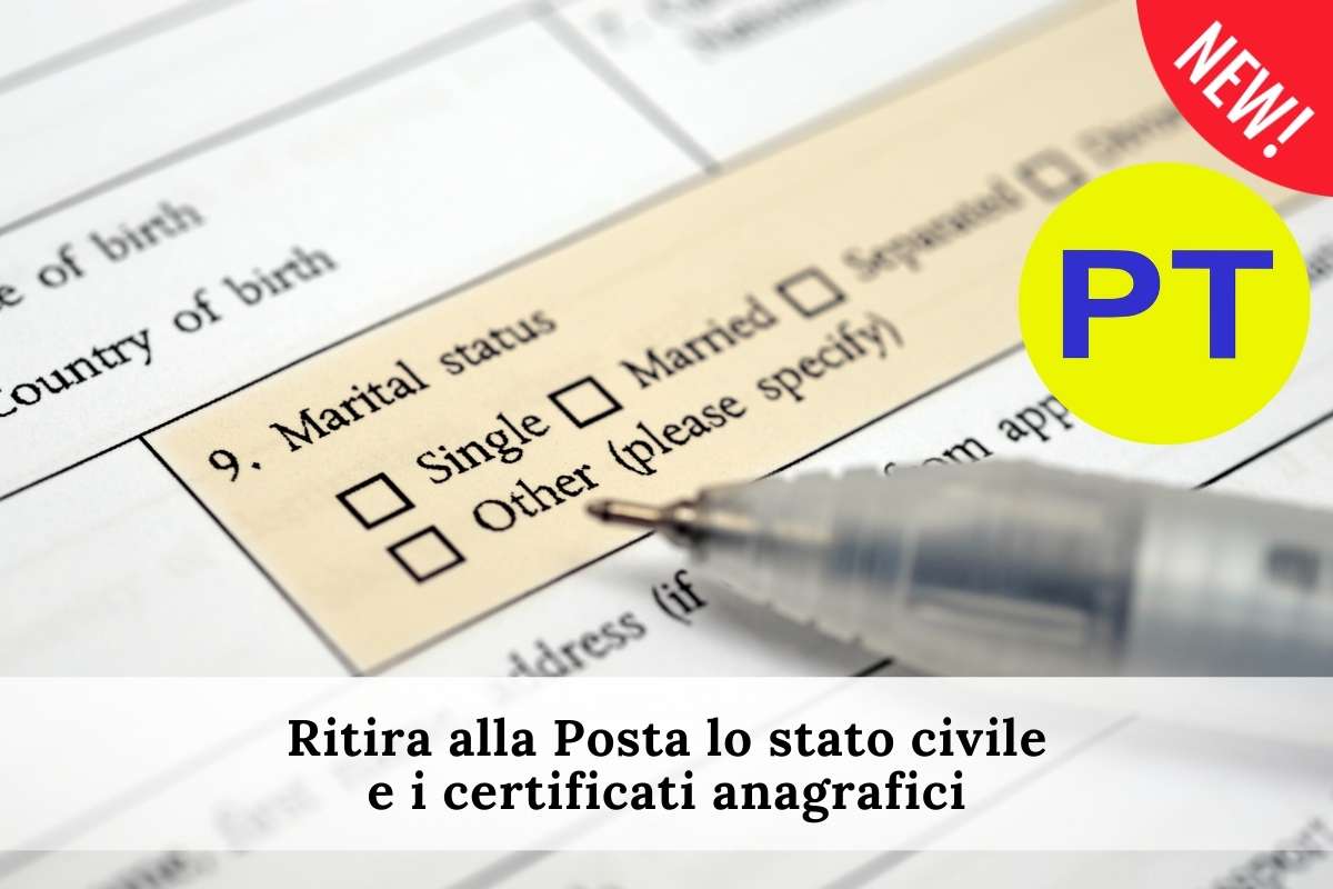 stato civile certificati anagrafici alla posta